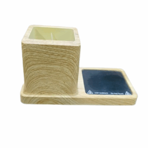 Wooden Themed Desk Organisor with Pen stand and Cup warmer
